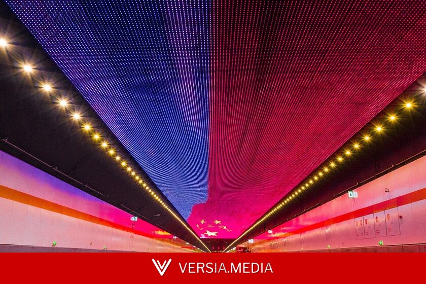 La ciencia detr√°s del techo con pantalla infinita del t√∫nel m√°s largo de China: est√° ah√≠ para enga√±ar al cerebro de los conductores