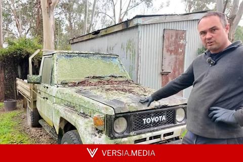 El motor Toyota que desafía al tiempo y a toda lógica: este Land Cruiser cubierto de musgo y ramas resucitó tras años bajo un árbol